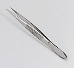 3-1/2" Deluxe tweezers, stainless steel, pointed edge - 12 per bag