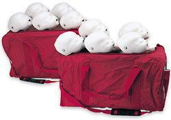Baby Buddy™ CPR Manikin 10-Pack  Consists of 10 infant manikins, 100 lung/mouth protection bags, 2 carrying bags, and 2 instruction manuals.