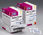 Aspirin, 5 grain tablets, 2 per pack - 250 per box 